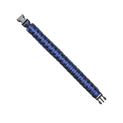 Bransoletka SURVIVAL PARACORD NIEBIESKO-CZARNA