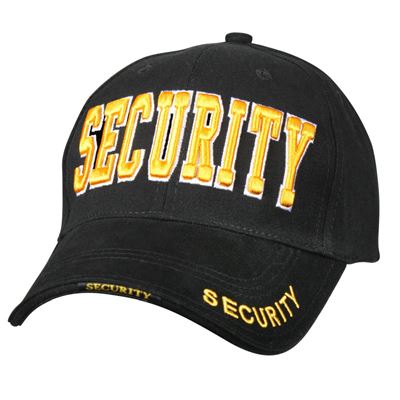 Czapka DELUXE SECURITY „żółty napis” baseball CZARNA