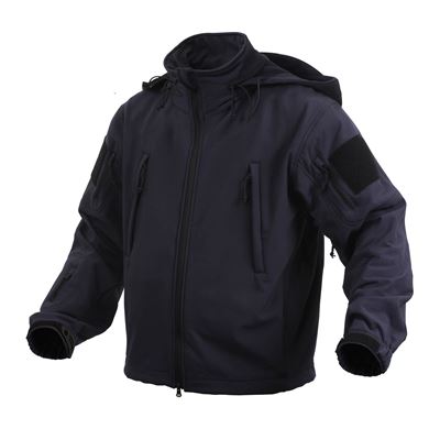 Kurtka TACTICAL z kapturem softshell CIEMNONIEBIESKA