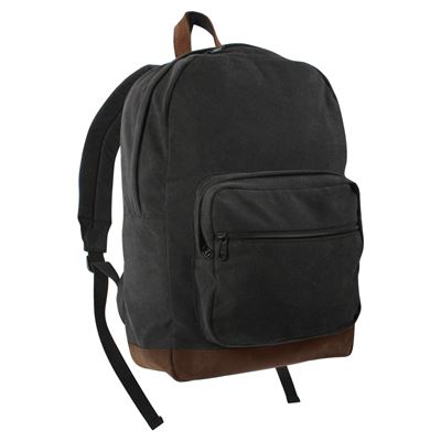 Plecak VINTAGE TEARDROP skórzane elementy BLACK