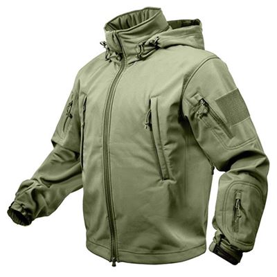 Kurtka softshell z kapturem TACTICAL GREEN