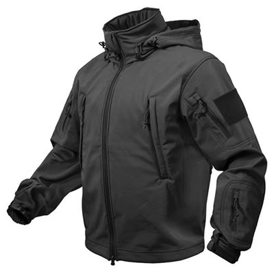 TACTICAL kurtka softshell z kapturem BLACK