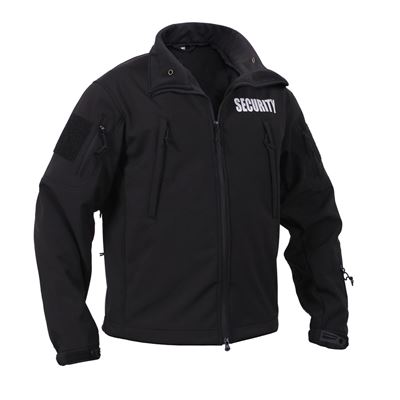 Kurtka softshell SECURITY z kapturem CZARNA