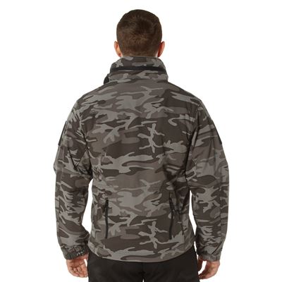 Kurtka softshell z kapturem TACTICAL BLACK CAMO