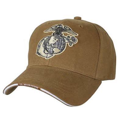 Czapka z daszkiem z wyhaftowanym emblematem USMC COYOTE