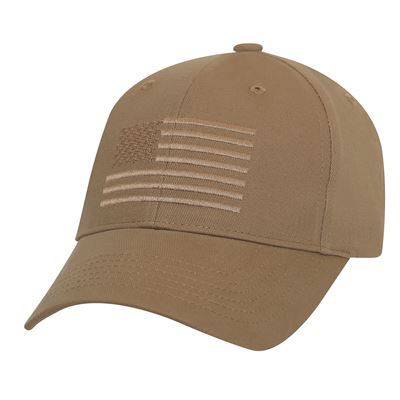 Czapka z daszkiem z flagą USA COYOTE BROWN