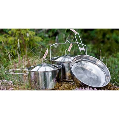 Zestaw naczyń outdoorowych ze stali nierdzewnej na kemping CAMPFIRE LARGE PRIMUS® P738001 2