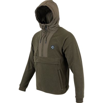 Bluza z kapturem z polaru Hybrid Hoodie ZIELONA