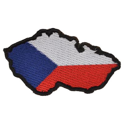 Naszywka Mapa Republiki Czeskiej wewnątrz flagi narodowej - KOLOROWA