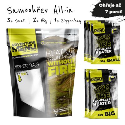 Samonagrzewający się zestaw ALL IN (3x30g + 2x60g + woreczek z zamkiem błyskawicznym) - ADM