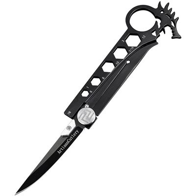 Nóż DRAGON z gładkim ostrzem BLACK