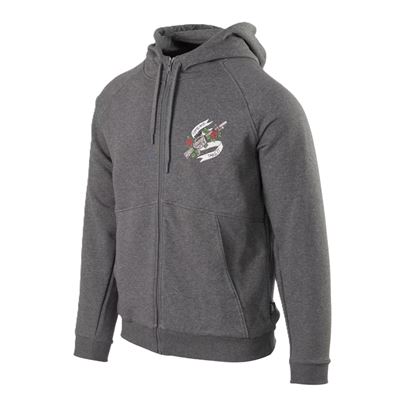 Bluza z kapturem COME AND TAKE IT ZIP SZARA