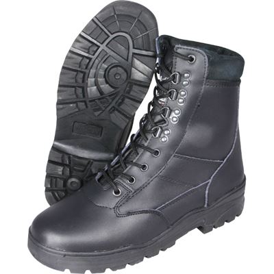 Buty wysokie PATROL, całe skórzane, CZARNE