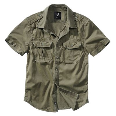 Koszula w stylu VINTAGE z krótkim rękawem GREEN