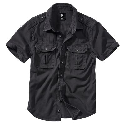 Koszula w stylu VINTAGE z krótkim rękawem BLACK