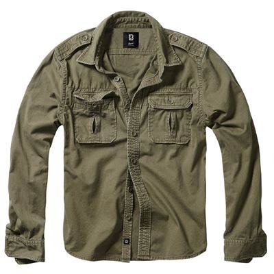 Koszula w stylu VINTAGE z długim rękawem GREEN