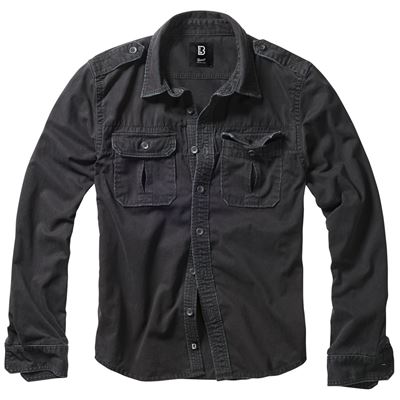 Koszula w stylu VINTAGE z długim rękawem BLACK