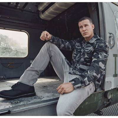 Koszula w stylu VINTAGE z długim rękawem GREY CAMO