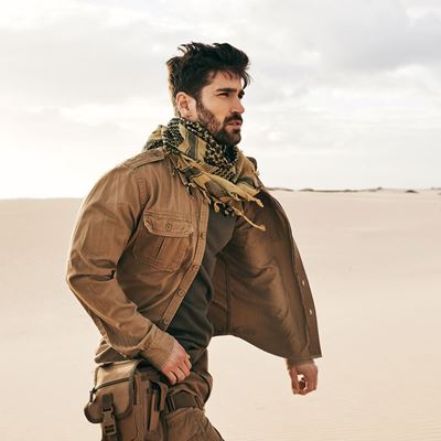 Koszula w stylu VINTAGE z długim rękawem CAMEL SAND