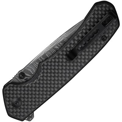 Nóż składany BRAZEN z ostrzem damasceńskim i blokadą przycisku