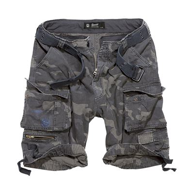 Szorty z paskiem SAVAGE vintage NIGHT CAMO
