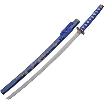 Katana DRAGON zestaw 3 sztuk ze stojakiem NIEBIESKI