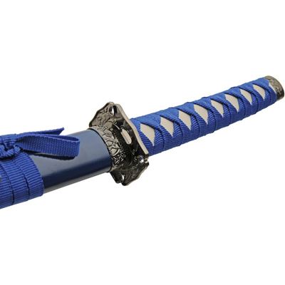 Katana DRAGON zestaw 3 sztuk ze stojakiem NIEBIESKI