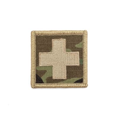 Naszywka ratownika medycznego CROSS velcro KHAKI-OCP krawędź KHAKI