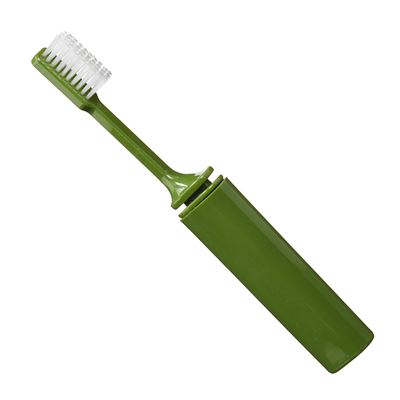 Składana plastikowa szczoteczka do zębów GREEN