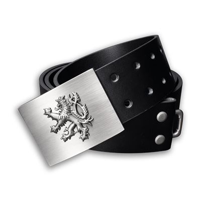 Skórzana klamra do paska CZECH LION 45 mm BLACK