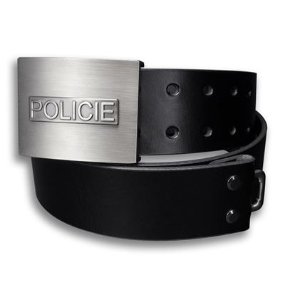 Skórzana klamra do paska POLICE 45 mm military BLACK