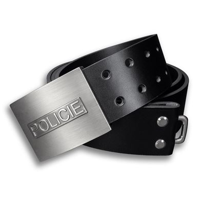 Skórzana klamra do paska POLICE 45 mm military BLACK
