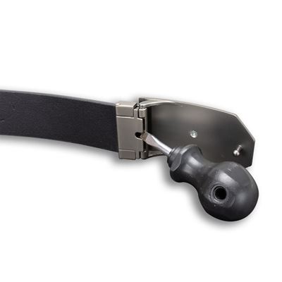 Skórzana klamra do paska SPARTAN 40 mm BLACK