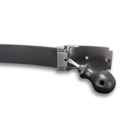 Skórzana klamra do paska SPARTAN szachownica 40 mm BLACK