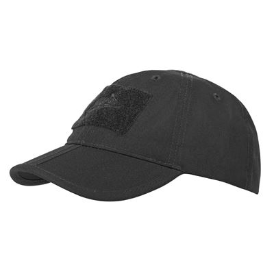 Czapka baseballowa z rzepem FOLDING® rip-stop CZARNA