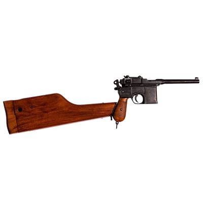 Pistolet Mauser C-96 z drewnianą kolbą - replika dekoracyjna
