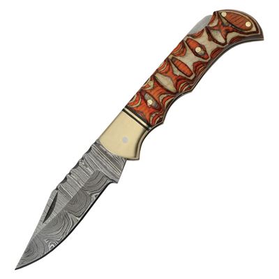 Nóż z drewnianą rękojeścią DAMASCUS TWISTED