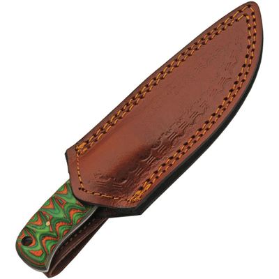 Nóż ze stałym ostrzem HUNTER GREEN damascus