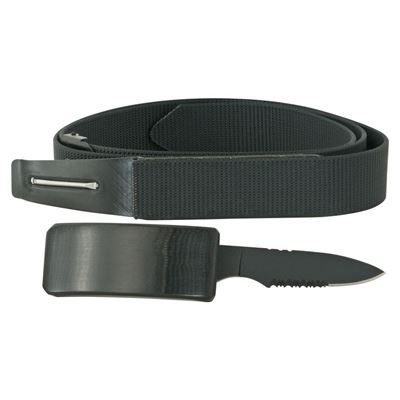 Pas taktyczny z nożem w klamrze BLACK