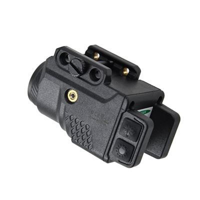 Latarka LA01G do pistoletu z czerwonym laserem BLACK