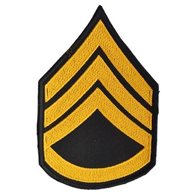 Naszywka amerykańskiego stopnia STAFF SERGEANT - GOLD