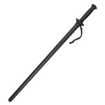 Pałka prosta z osłoną ochronną 78 cm CZARNA