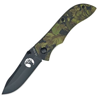 Nóż CAMO LEAVES z gładkim ostrzem
