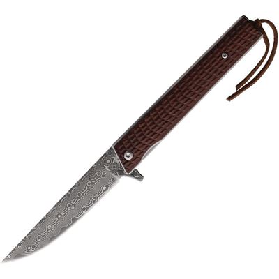 Nóż DAMASCUS ELK z gładkim ostrzem