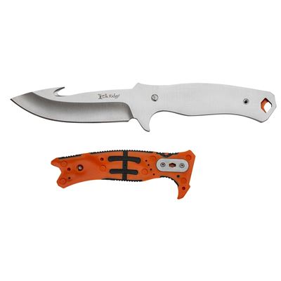 Noże ze stałym ostrzem HUNTING COMBO 2 sztuki ORANGE