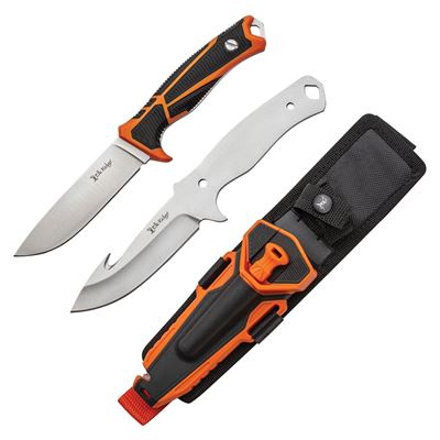 Noże ze stałym ostrzem HUNTING COMBO 2 sztuki ORANGE