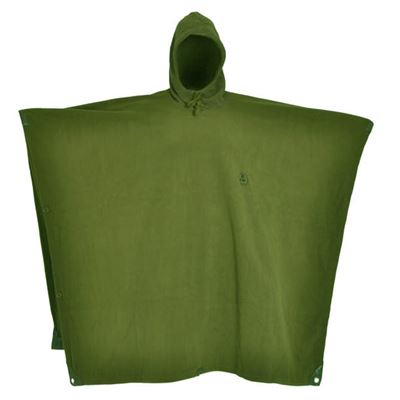 Ponczo FLEECE z kapturem ściąganym sznurkiem GREEN