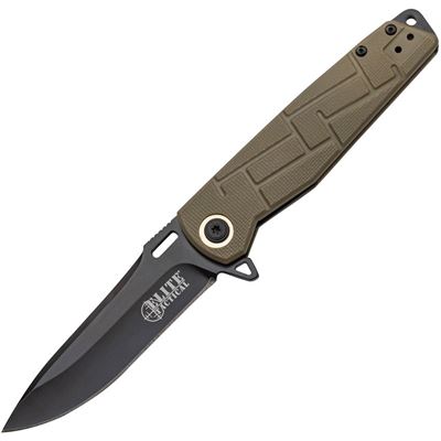 Nóż do zamykania ELITE TACTICAL gładkie ostrze TAN