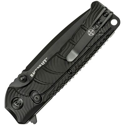 Nóż składany BACKDRAFT z gładkim ostrzem BLACK
