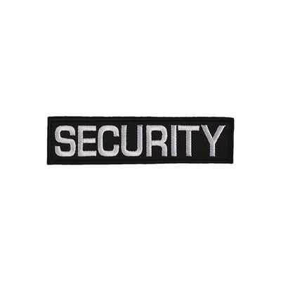 Naszywka SECURITY - CZARNA z białą nicią, mała VELCRO
